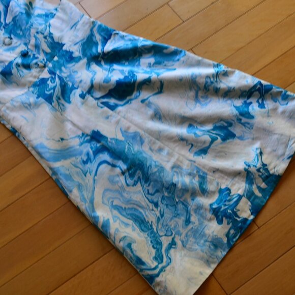 Anthropologie Maeve Marbled Waters Dress White Blue Size 4 - Picture 12 of 13
